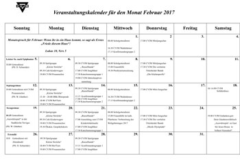 Veranstaltungskalender Februar 2017