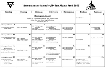 Terminkalender Juni 2018